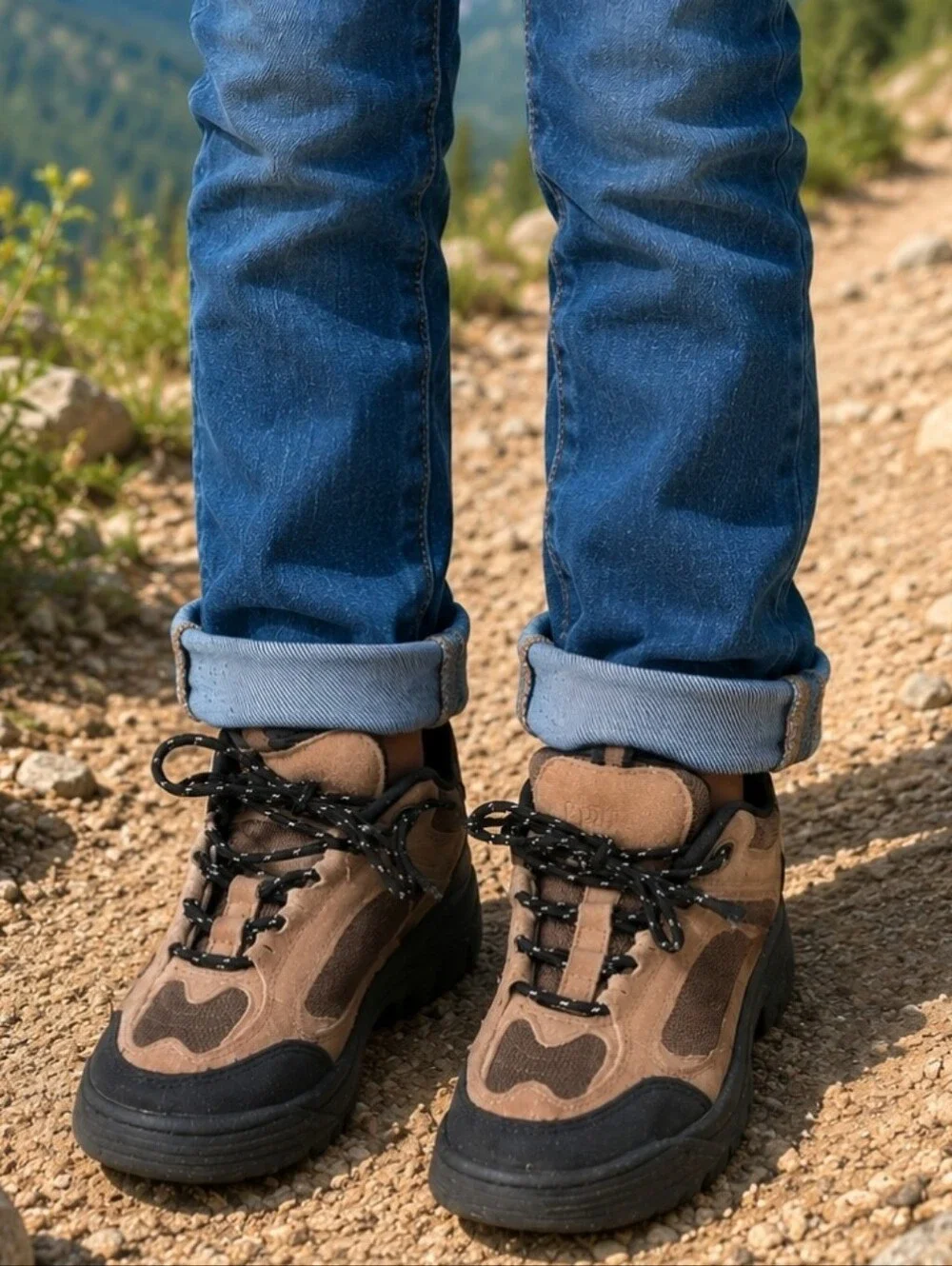Red Head Bass Pro Shops Kids Children's Outdoor Suede Hiking Boots Size 3 1/2